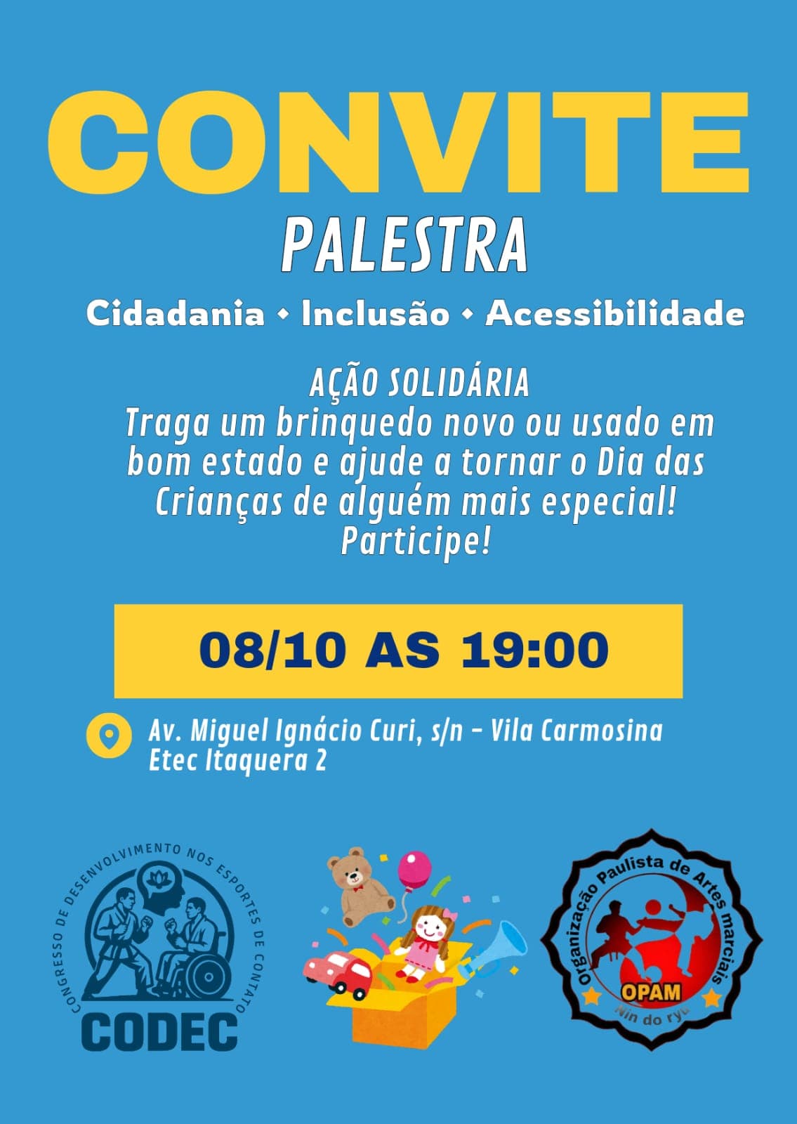 Convite da noite de 08/10